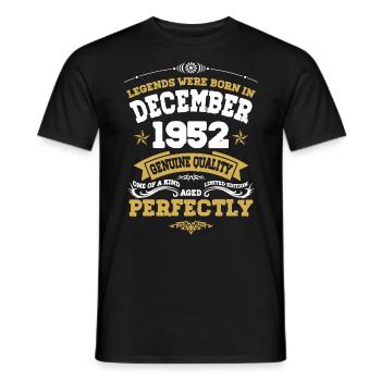 Millésime parfaitement vieilli décembre 1952 - T-shirt homme - noir - Devant - AI Model Male 178 light (178cm)