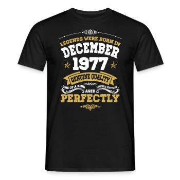 Millésime Vieilli parfaitement Décembre 1977 - T-shirt homme - noir - Devant - AI Model Male 178 light (178cm)