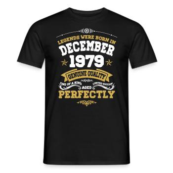 Millésime Vieilli parfaitement Décembre 1979 - T-shirt homme - noir - Devant - AI Model Male 178 light (178cm)