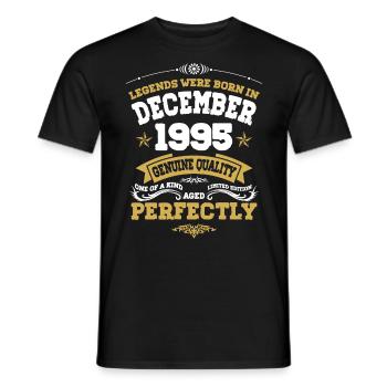 Millésime vieilli parfaitement décembre 1995 - T-shirt homme - noir - Devant - AI Model Male 178 light (178cm)