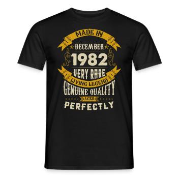 Décembre 1982 Millésime anniversaire - T-shirt homme - noir - Devant - AI Model Male 178 light (178cm)