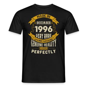 Décembre 1996 Millésime anniversaire - T-shirt homme - noir - Devant - AI Model Male 178 light (178cm)