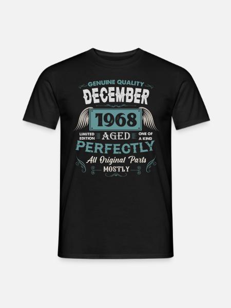 Décembre 1968 Cadeau d’anniversaire vintage - T-shirt homme - noir