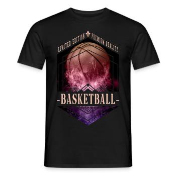 Basketball Basketballer Feuer Sport Spieler Fan - Männer T-Shirt - Schwarz - Vorne - AI Model Male 178 light (178cm)