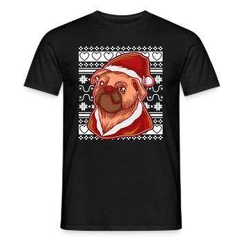 Ugly Christmas Sweater Tshirt Weihnachten mops - Männer T-Shirt - Schwarz - Vorne - AI Model Male 178 light (178cm)