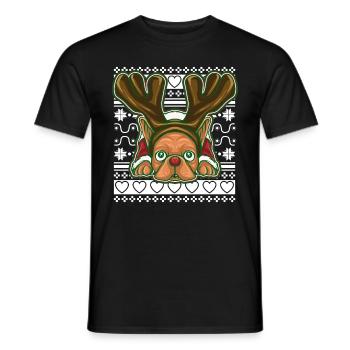 Ugly Christmas Sweater Tshirt Weihnachten mops - Männer T-Shirt - Schwarz - Vorne - AI Model Male 178 light (178cm)