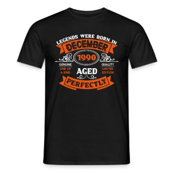 Legends Were Born In December 1990 - Männer T-Shirt - Schwarz - Vorne - AI Model Male 178 light (178cm)