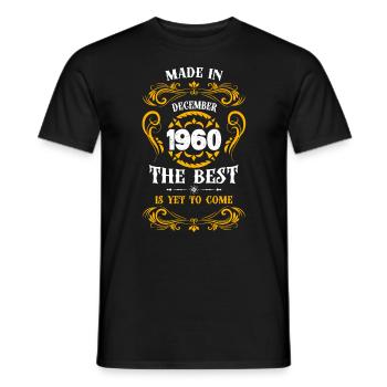 Fabriqué en décembre 1960 Le meilleur - T-shirt homme - noir - Devant - AI Model Male 178 light (178cm)