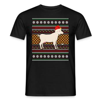 Moche pull de Noël Tshirt Chèvre de Noël - T-shirt homme - noir - Devant - AI Model Male 178 light (178cm)
