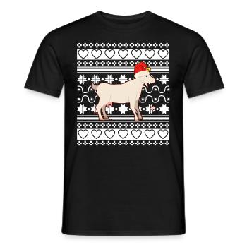 Pull de Noël laid Tshirt Chèvre de Noël - T-shirt homme - noir - Devant - AI Model Male 178 light (178cm)