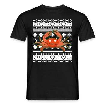 Pull de Noël moche Tshirt Crabe de Noël - T-shirt homme - noir - Devant - AI Model Male 178 light (178cm)