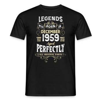Legends Were Born In December 1959 Birthday - Männer T-Shirt - Schwarz - Vorne - AI Model Male 178 light (178cm)