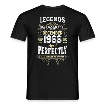 Legends Were Born In December 1966 Birthday - Männer T-Shirt - Schwarz - Vorne - AI Model Male 178 light (178cm)