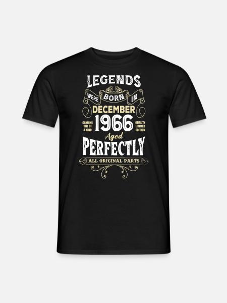Legends Were Born In December 1966 Birthday - Männer T-Shirt - Schwarz