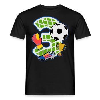 Football 3rd birthday party number 3 - 3 years - Men's T-Shirt - black - Front - AI Model Male 178 light (178cm)