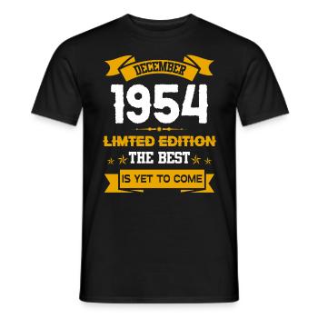 Dezember 1954 Geburtstagsgeschenk - Männer T-Shirt - Schwarz - Vorne - AI Model Male 178 light (178cm)