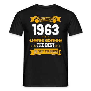 Dezember 1963 Geburtstagsgeschenk - Männer T-Shirt - Schwarz - Vorne - AI Model Male 178 light (178cm)