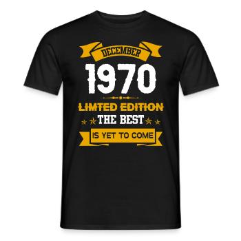 Dezember 1970 Geburtstagsgeschenk - Männer T-Shirt - Schwarz - Vorne - AI Model Male 178 light (178cm)