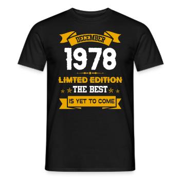 December 1978 Birthday present - Men's T-Shirt - black - Front - AI Model Male 178 light (178cm)