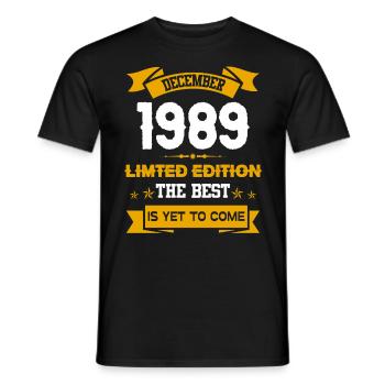 Dezember 1989 Geburtstagsgeschenk - Männer T-Shirt - Schwarz - Vorne - AI Model Male 178 light (178cm)