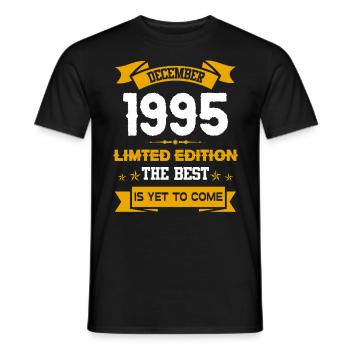 Dezember 1995 Geburtstagsgeschenk - Männer T-Shirt - Schwarz - Vorne - AI Model Male 178 light (178cm)