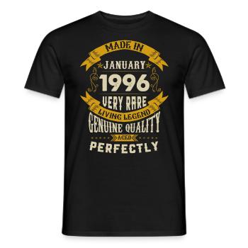 Januar 1996 Vintage Jahrgang Geburtstag - Männer T-Shirt - Schwarz - Vorne - AI Model Male 178 light (178cm)