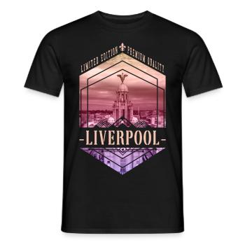 Liverpool Angleterre Royaume-Uni City Skyline Home Love - T-shirt homme - noir - Devant - AI Model Male 178 light (178cm)