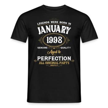 Les légendes sont nées en janvier 1998 - T-shirt homme - noir - Devant - AI Model Male 178 light (178cm)