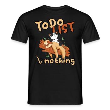 paresseux paresseux Liste de choses à faire Paresseux - T-shirt homme - noir - Devant - AI Model Male 178 light (178cm)