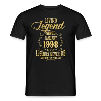 Légende vivante depuis janvier 1998 - T-shirt homme - noir - Devant - AI Model Male 178 light (178cm)