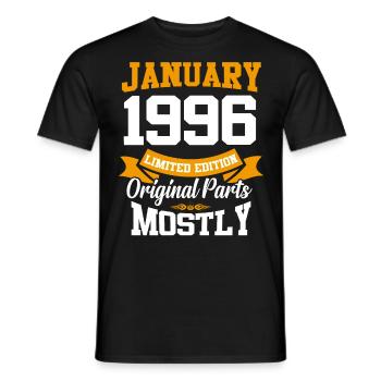 Januar 1996 Limited Edition Geburtstag Geschenk - Männer T-Shirt - Schwarz - Vorne - AI Model Male 178 light (178cm)