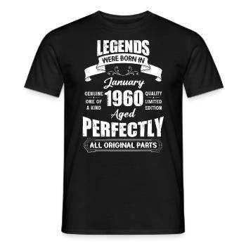 Legends Were Born In January 1960 Birthday - Männer T-Shirt - Schwarz - Vorne - AI Model Male 178 light (178cm)
