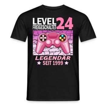 24. Geburtstag Gamer zocken Geburtstjahr 1999 - Männer T-Shirt - Schwarz - Vorne - AI Model Male 178 light (178cm)