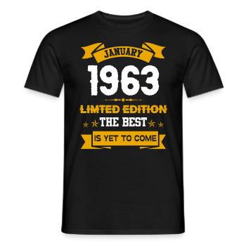 Januar 1963 Geburtstagsgeschenk - Männer T-Shirt - Schwarz - Vorne - AI Model Male 178 light (178cm)
