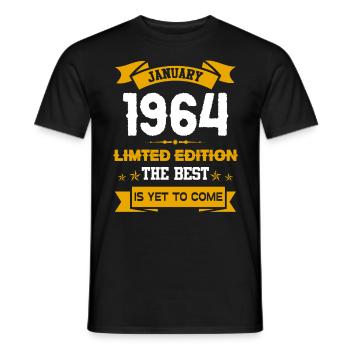 Januar 1964 Geburtstagsgeschenk - Männer T-Shirt - Schwarz - Vorne - AI Model Male 178 light (178cm)