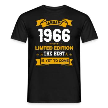 Janvier 1966 Cadeau d’anniversaire - T-shirt homme - noir - Devant - AI Model Male 178 light (178cm)