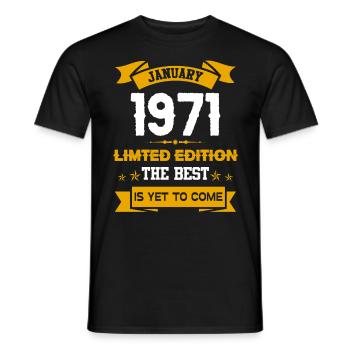 Januar 1971 Geburtstagsgeschenk - Männer T-Shirt - Schwarz - Vorne - AI Model Male 178 light (178cm)