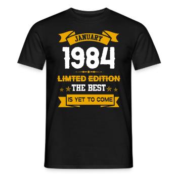 Januar 1984 Geburtstagsgeschenk - Männer T-Shirt - Schwarz - Vorne - AI Model Male 178 light (178cm)