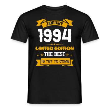Januar 1994 Geburtstagsgeschenk - Männer T-Shirt - Schwarz - Vorne - AI Model Male 178 light (178cm)