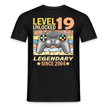 19. Geburtstag Gamer zocken Geburtstjahr 2004 - Männer T-Shirt - Schwarz - Vorne - AI Model Male 178 light (178cm)