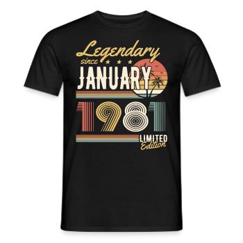 Légendaire depuis janvier 1981 Edition Limitée - T-shirt homme - noir - Devant - AI Model Male 178 light (178cm)