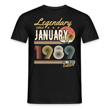 Legendary Since January 1989 Limited Edition - Männer T-Shirt - Schwarz - Vorne - AI Model Male 178 light (178cm)