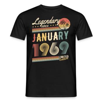 Legendary Since January 1969 Limited Edition - Männer T-Shirt - Schwarz - Vorne - AI Model Male 178 light (178cm)