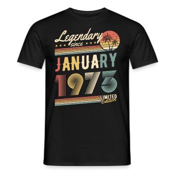 Legendary Since January 1973 Limited Edition - Männer T-Shirt - Schwarz - Vorne - AI Model Male 178 light (178cm)