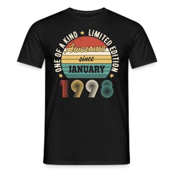 Génial depuis janvier 1998 édition limitée - T-shirt homme - noir - Devant - AI Model Male 178 light (178cm)