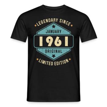 Legendary Since January 1961 Limited Edition - Männer T-Shirt - Schwarz - Vorne - AI Model Male 178 light (178cm)