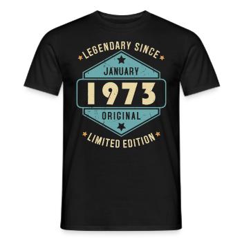 Legendary Since January 1973 Limited Edition - Männer T-Shirt - Schwarz - Vorne - AI Model Male 178 light (178cm)