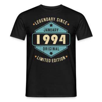 Legendary Since January 1994 Limited Edition - Männer T-Shirt - Schwarz - Vorne - AI Model Male 178 light (178cm)
