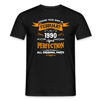 Legends Were Born In February 1990 - Männer T-Shirt - Schwarz - Vorne - AI Model Male 178 light (178cm)