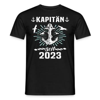 Kapitän 2023 Bootsführerschein Boot - Männer T-Shirt - Schwarz - Vorne - AI Model Male 178 light (178cm)